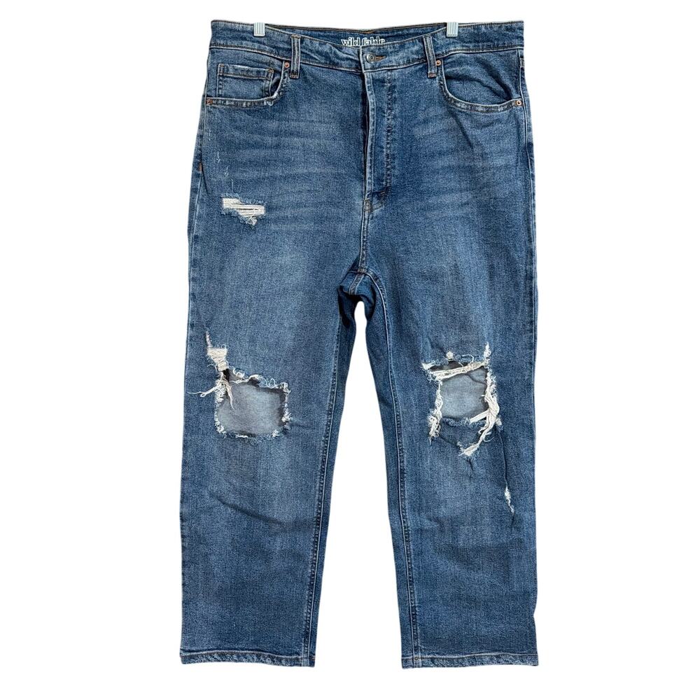 Wild Fable Womens Jeans Blue Denim High Rise Straight Recto De Tiro Alto 16